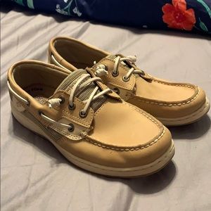 Brand new and never worn tan Sperry tan flats